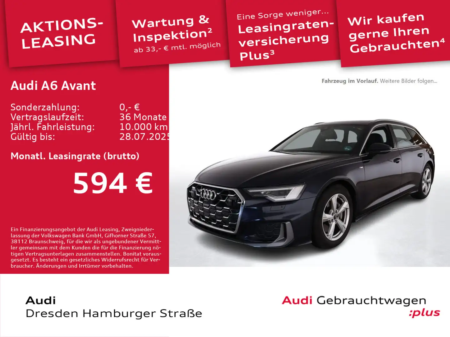 Audi A6 Design S line 50TDI quattro Pano Matrix Blau - 1