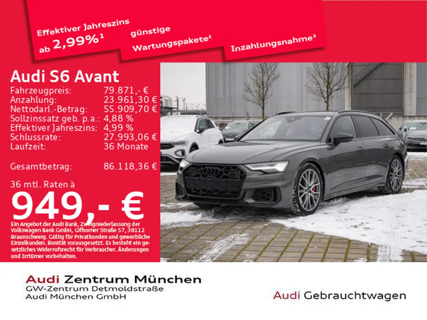 Audi S6 TDI tiptr. StdHzg/Pano/HD-Matrix/Luftfe Grau - 1