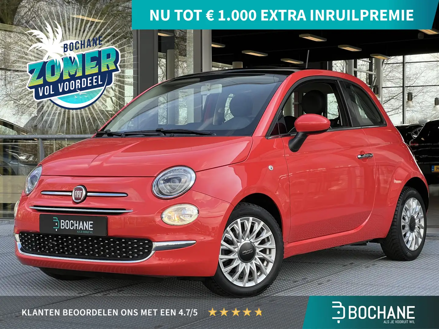 Fiat 500 0.9 TwinAir Turbo Lounge | Panoramadak | Navigatie Rouge - 1