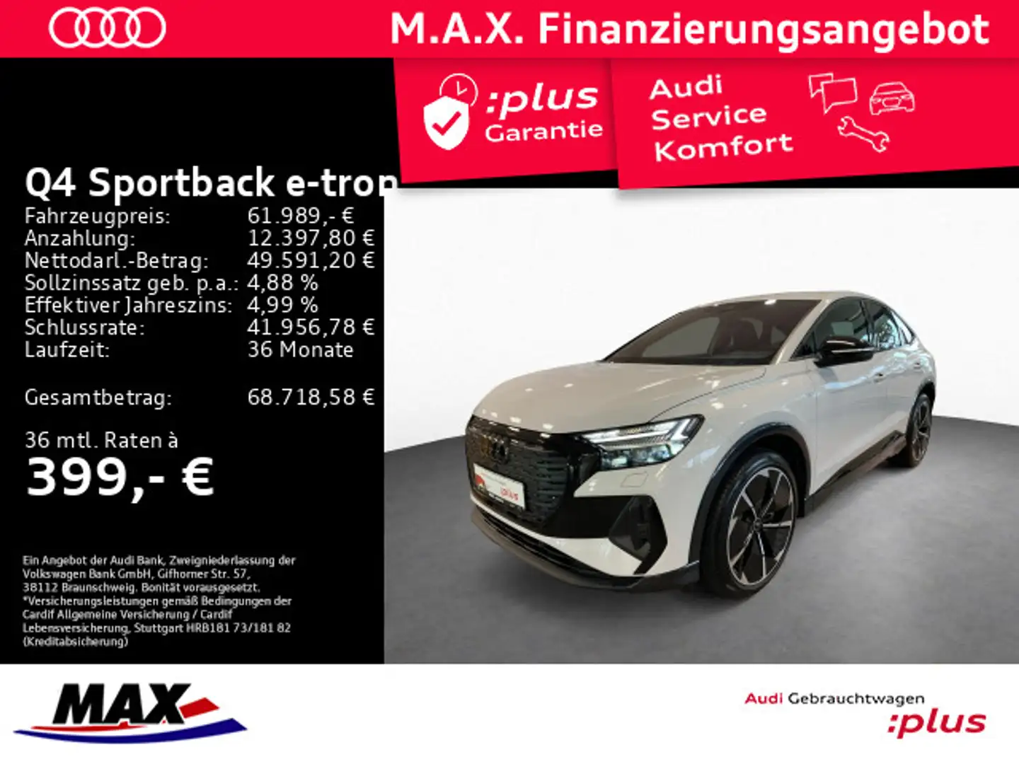 Audi Q4 e-tron 55 QUATT S LINE MATRIX+PANO+ Weiß - 1
