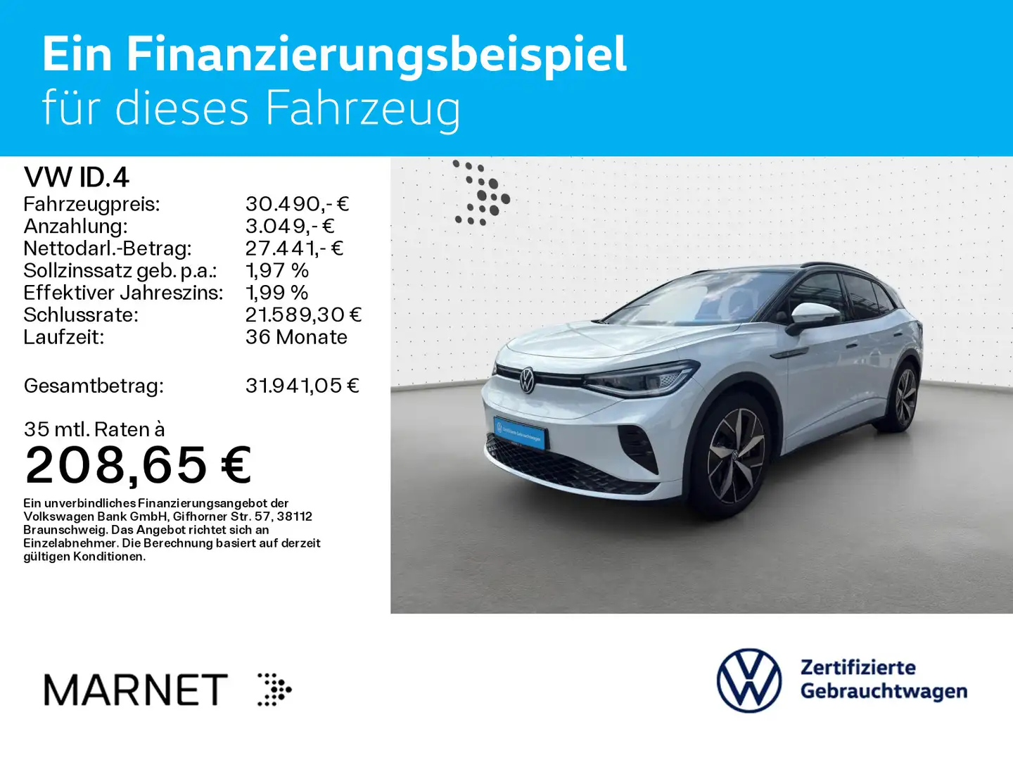 Volkswagen ID.4 GTX 4Motion Navi*AHK*El.Heck*Keyles*ACC Weiß - 2