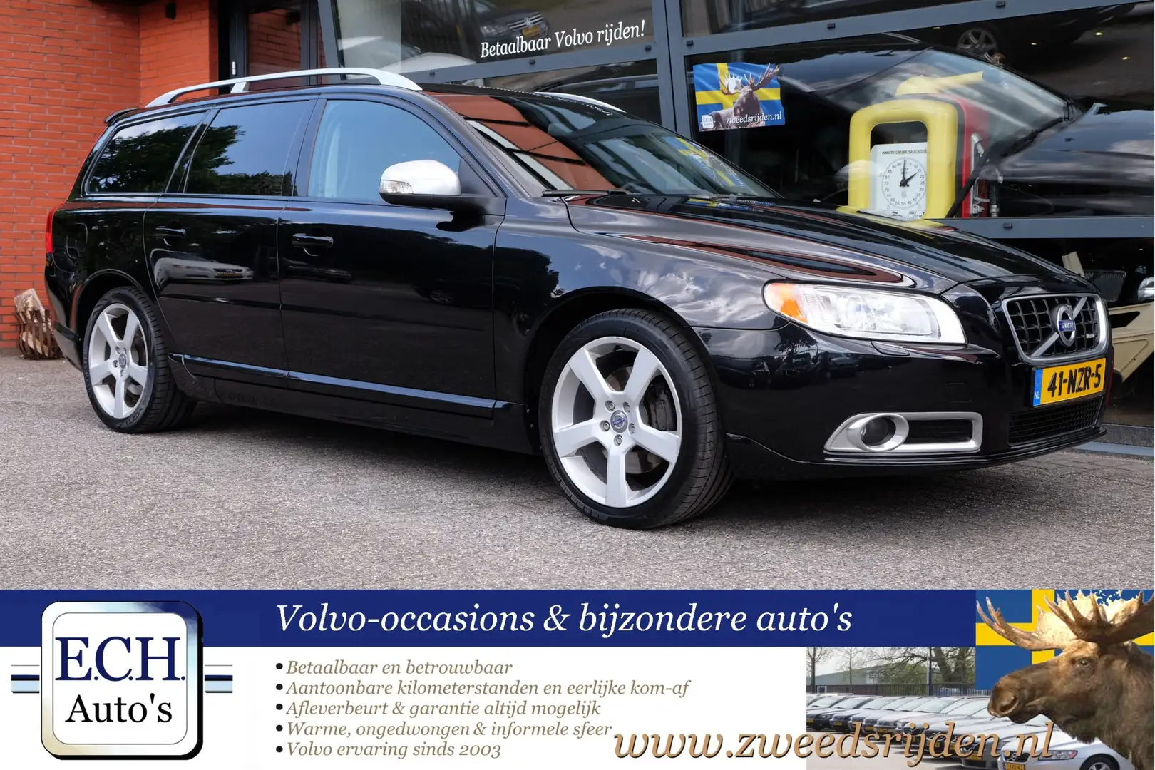 Volvo V70 2.0T 203 pk R-Edition, Leer, Xenon, Navi, 18 inch, Negru - 1