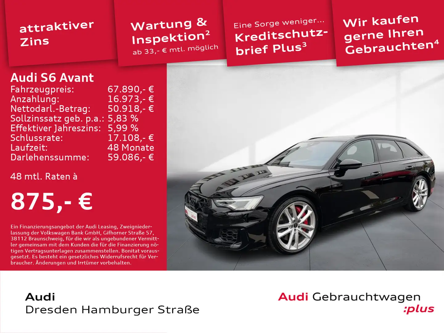 Audi S6 3.0 TDI quattro Panorama AHZV Standhz. Černá - 1