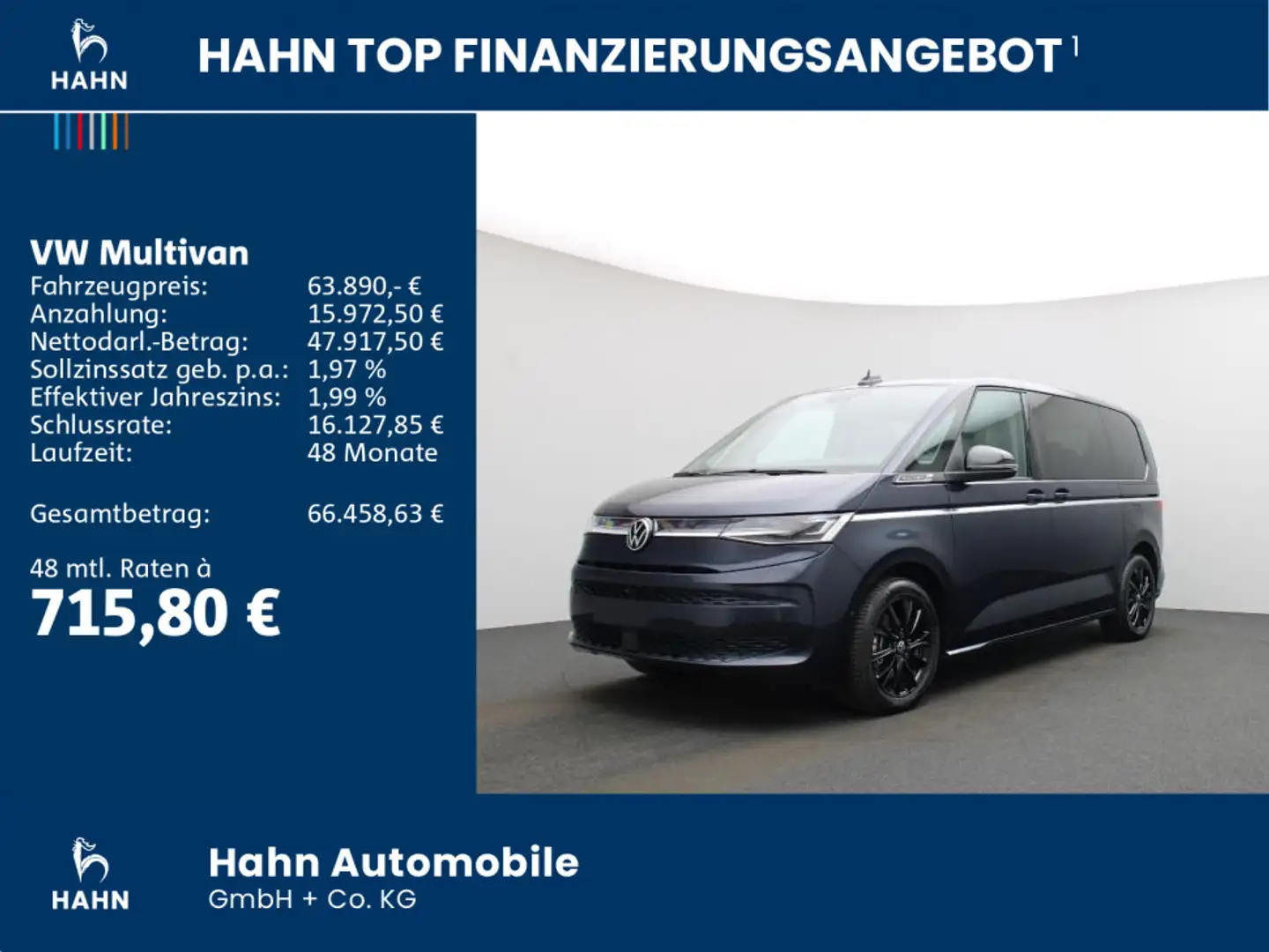 Volkswagen T7 Multivan Style 1,5TSI 130kW eHybrid 4MOTION AHK Blau - 2