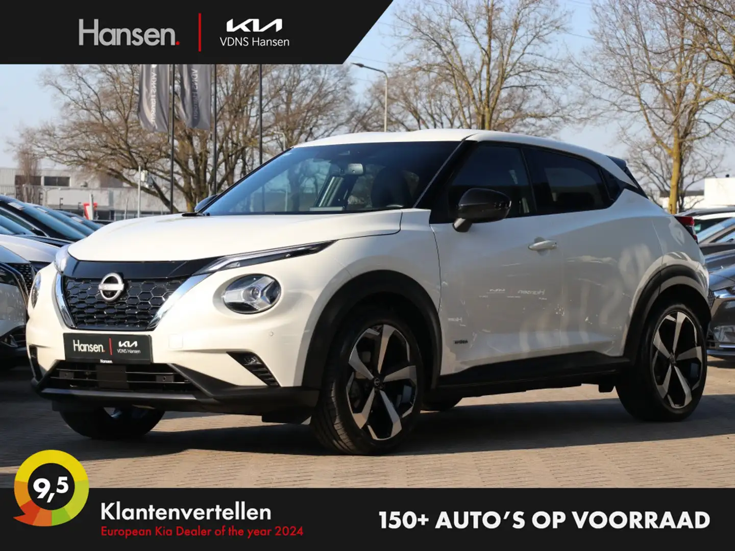Nissan Juke 1.6 Hybrid Tekna I Leder I Keyless I Navi I Dodeho Wit - 1