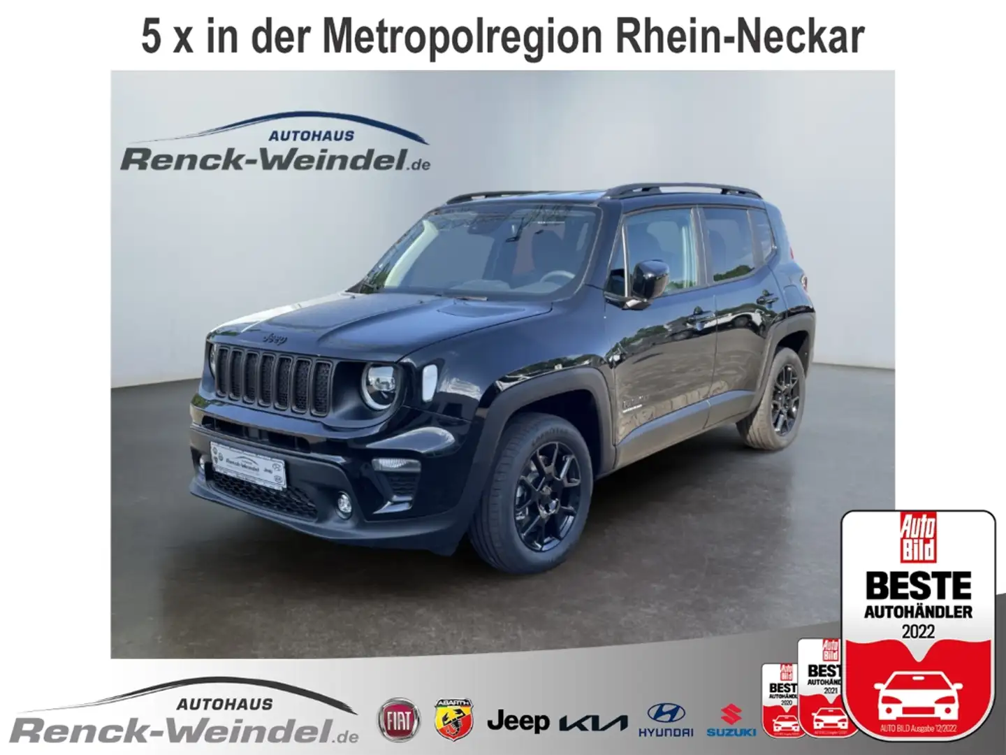 Jeep Renegade Upland Limited 1.3 MAir PHEV Navi Leder Scheinwerf Schwarz - 1