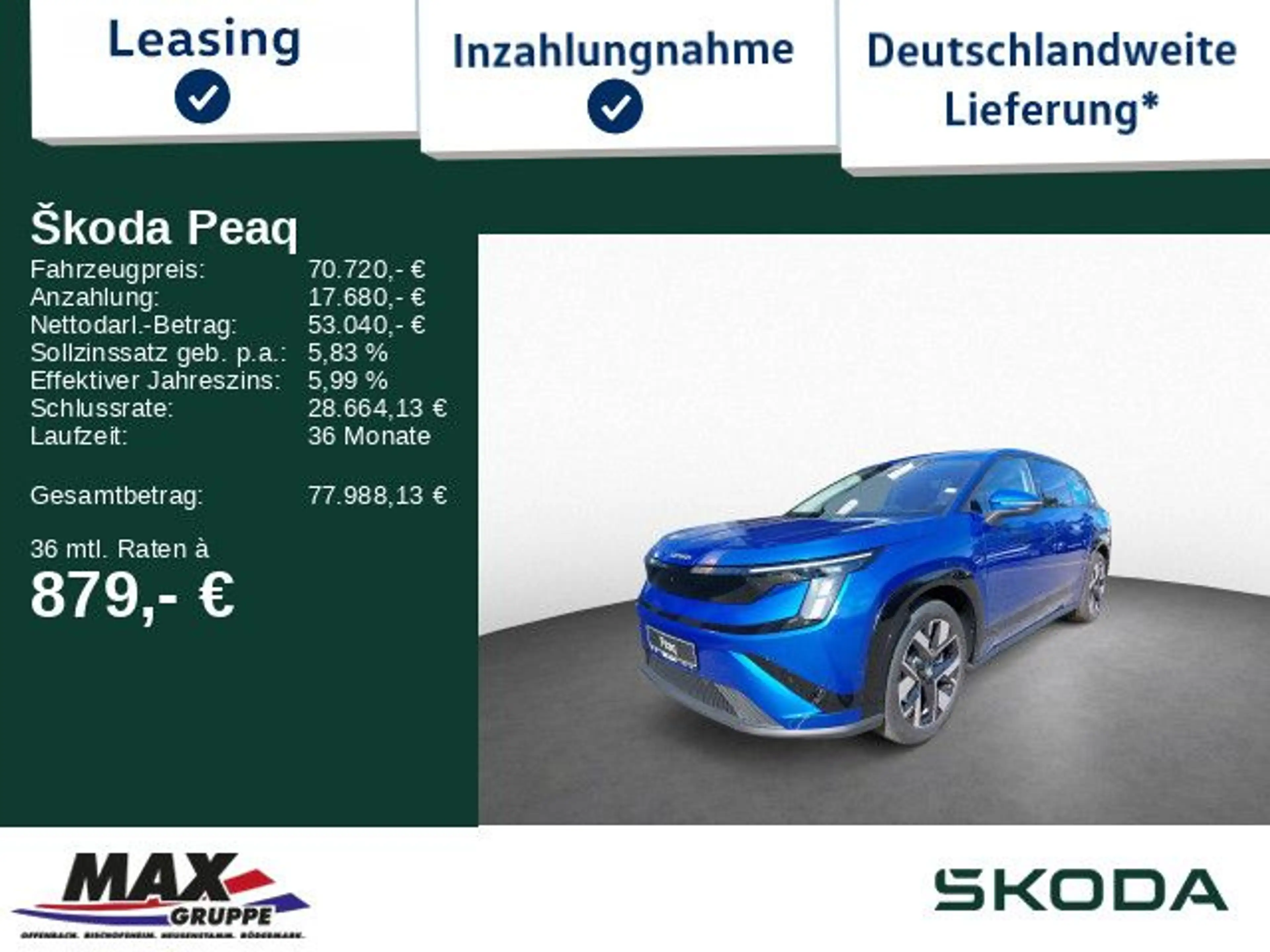 Skoda Peaq 90 Selection MAXX Verfügbar ab Februar 2027