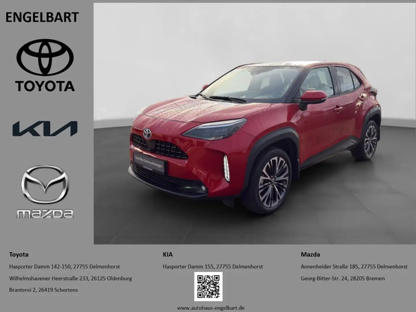Toyota Yaris Cross Hybrid Elegant 1,5 Navi 360 Kamera Elektr. Heckkla Rot - 1