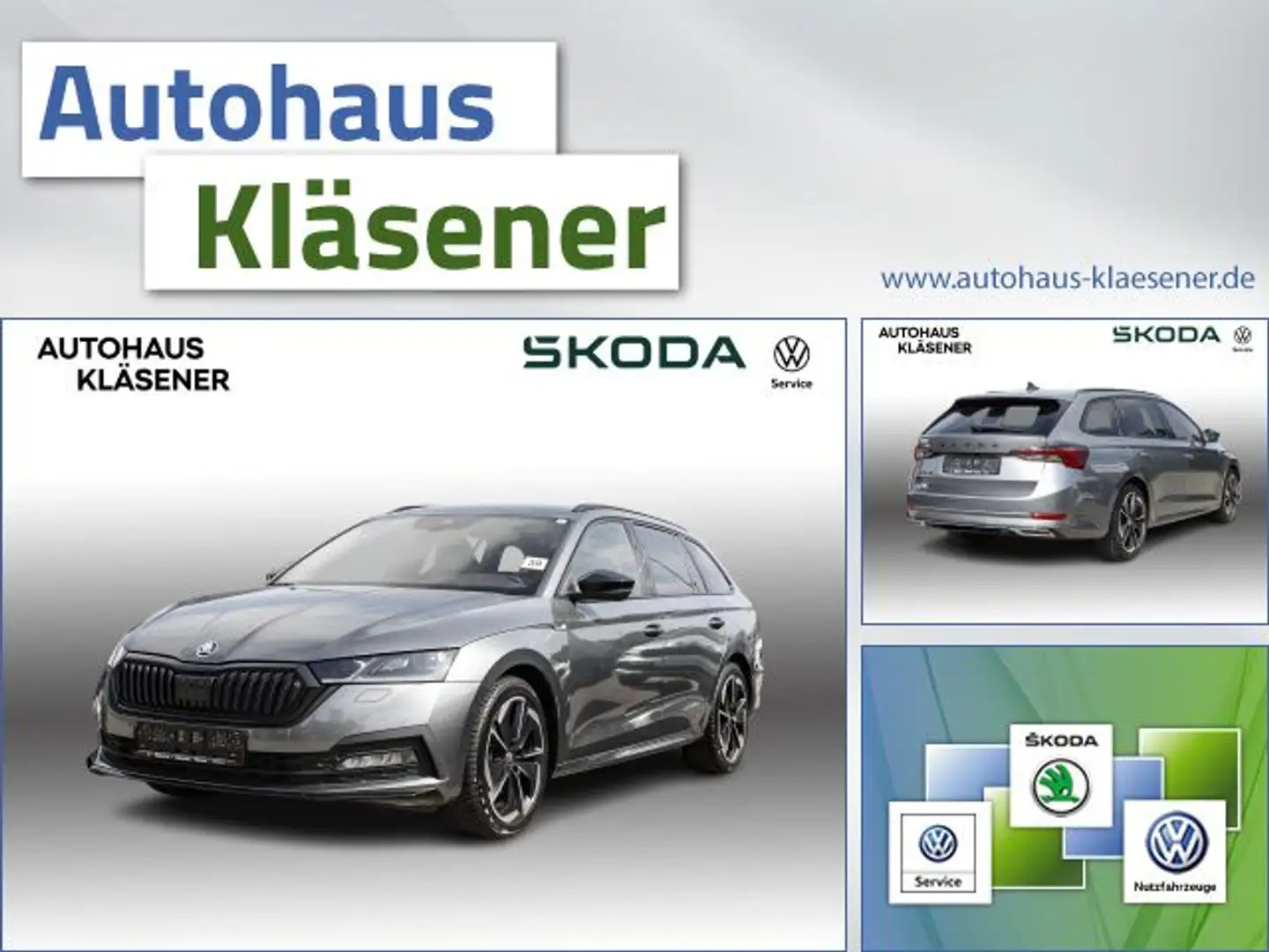 Skoda Octavia Sportl.2.0 110KW DSG 4x4 LED BSD NAVI KAM Grijs - 1