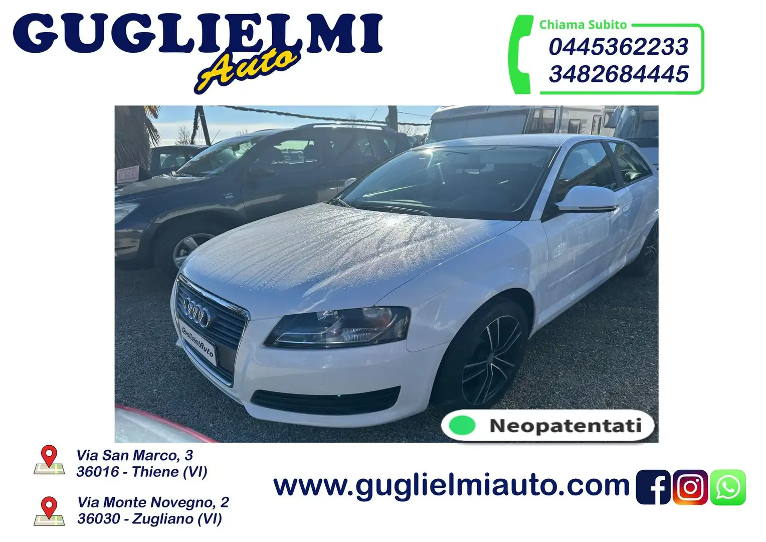 Audi A3 1.6 TDI 105 CV CR Ambition Blanc - 1