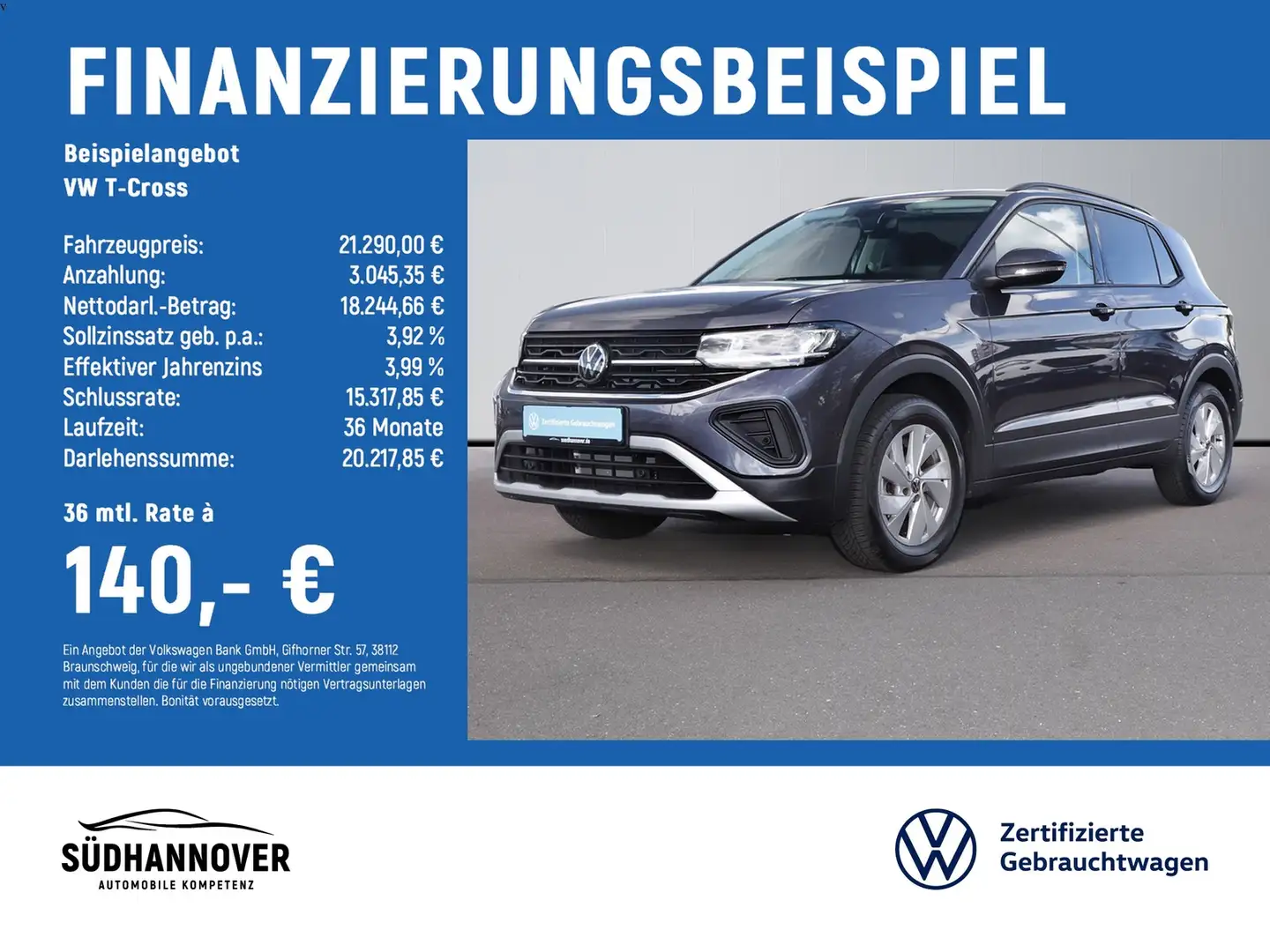 Volkswagen T-Cross Life 1.0 TSI NAVI+KLIMA+LED+SHZ+PDC+GRA Gris - 2
