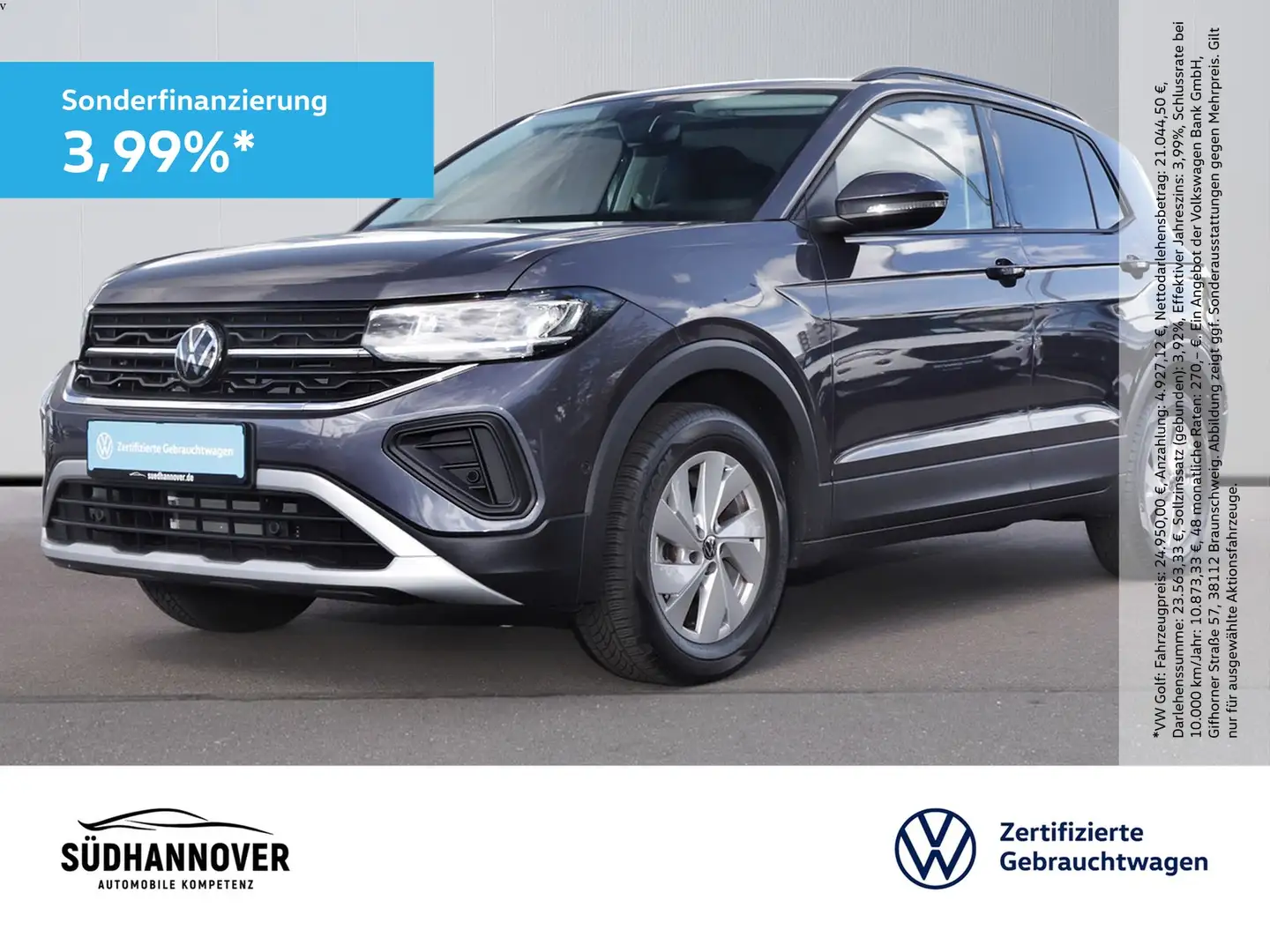 Volkswagen T-Cross Life 1.0 TSI NAVI+KLIMA+LED+SHZ+PDC+GRA Gris - 1