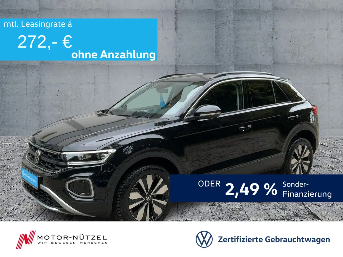 Volkswagen T-Roc 1.0 TSI GOAL 5JG+LEDplus+NAVI+AHK+ACC+DAB Schwarz - 1