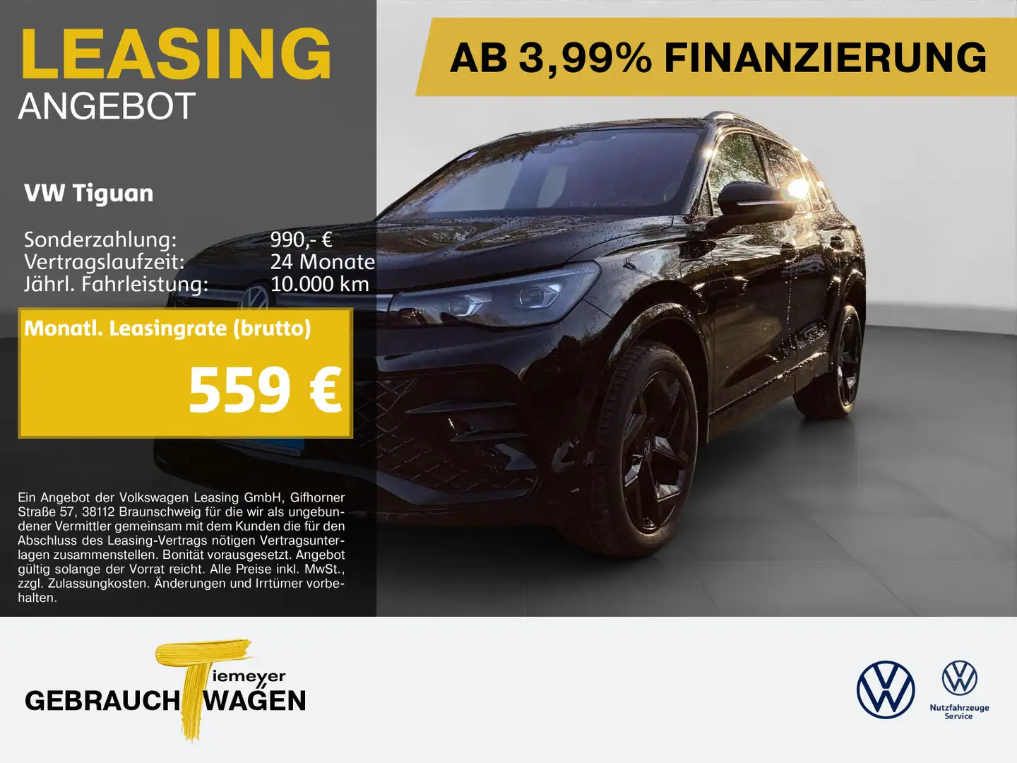 Volkswagen Tiguan 1.5 TSI DSG eHybrid R-LINE BLACK LM20 NAV Schwarz - 1