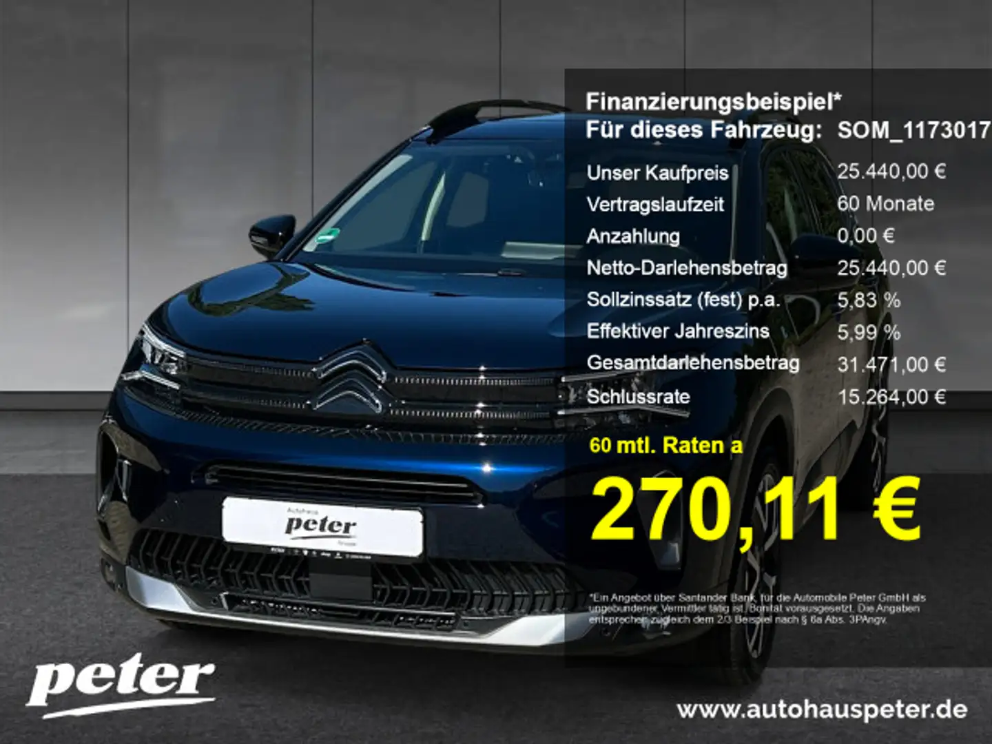 Citroen C5 Aircross C5 Aircross Shine Pack Hybrid 225 AHK+OBC 7,4KW+ Blau - 1