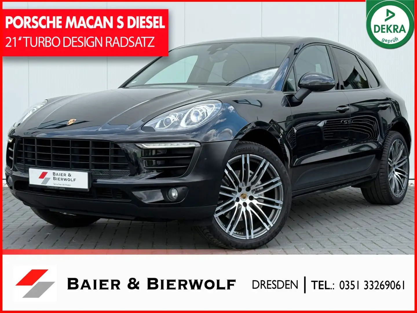 Porsche Macan S Diesel PANO AHK 21''FELGEN PDLS+ Noir - 1