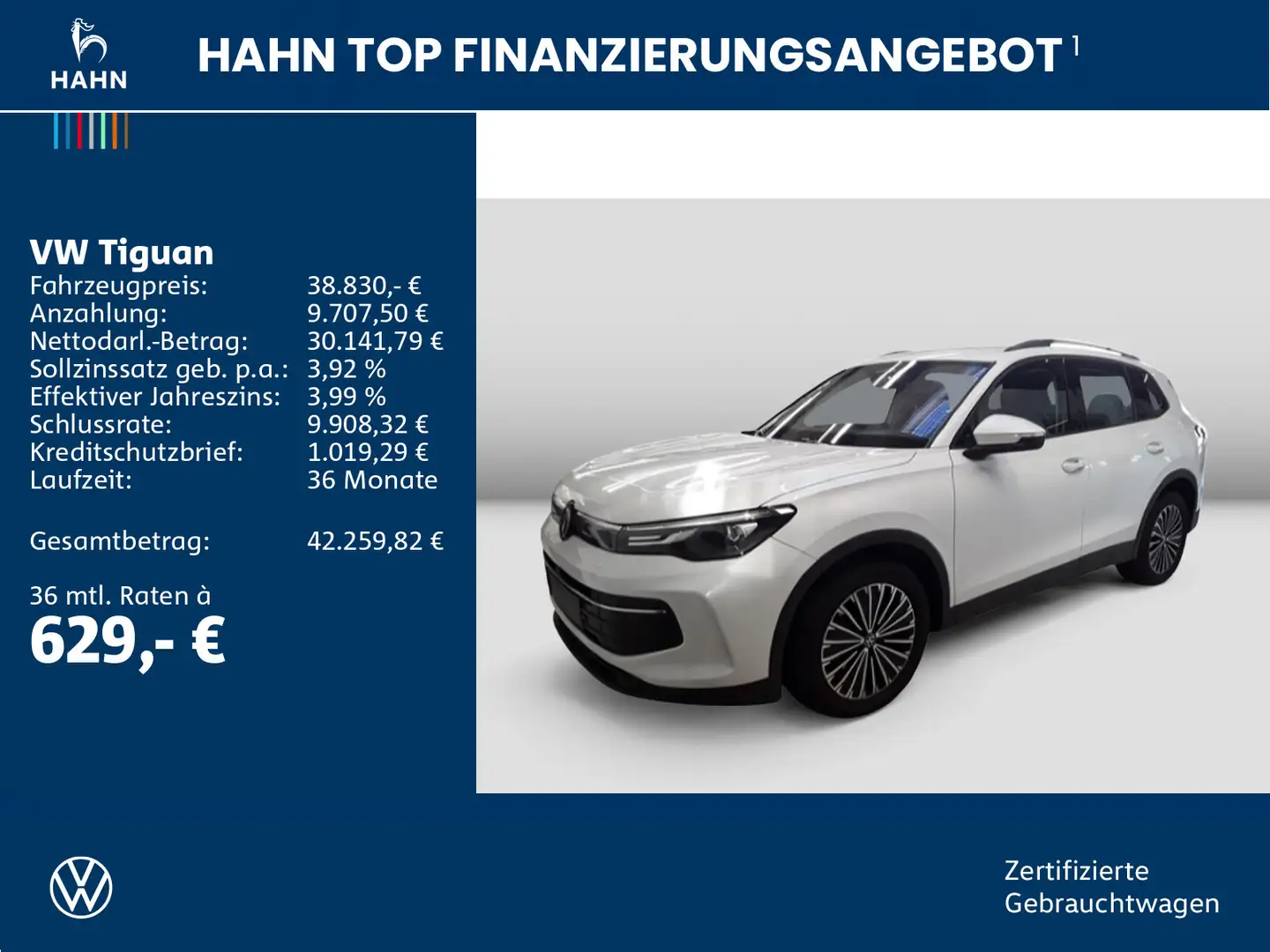 Volkswagen Tiguan 1.5 eTSI DSG Life AHK Standzhg 360° CAM L Weiß - 2