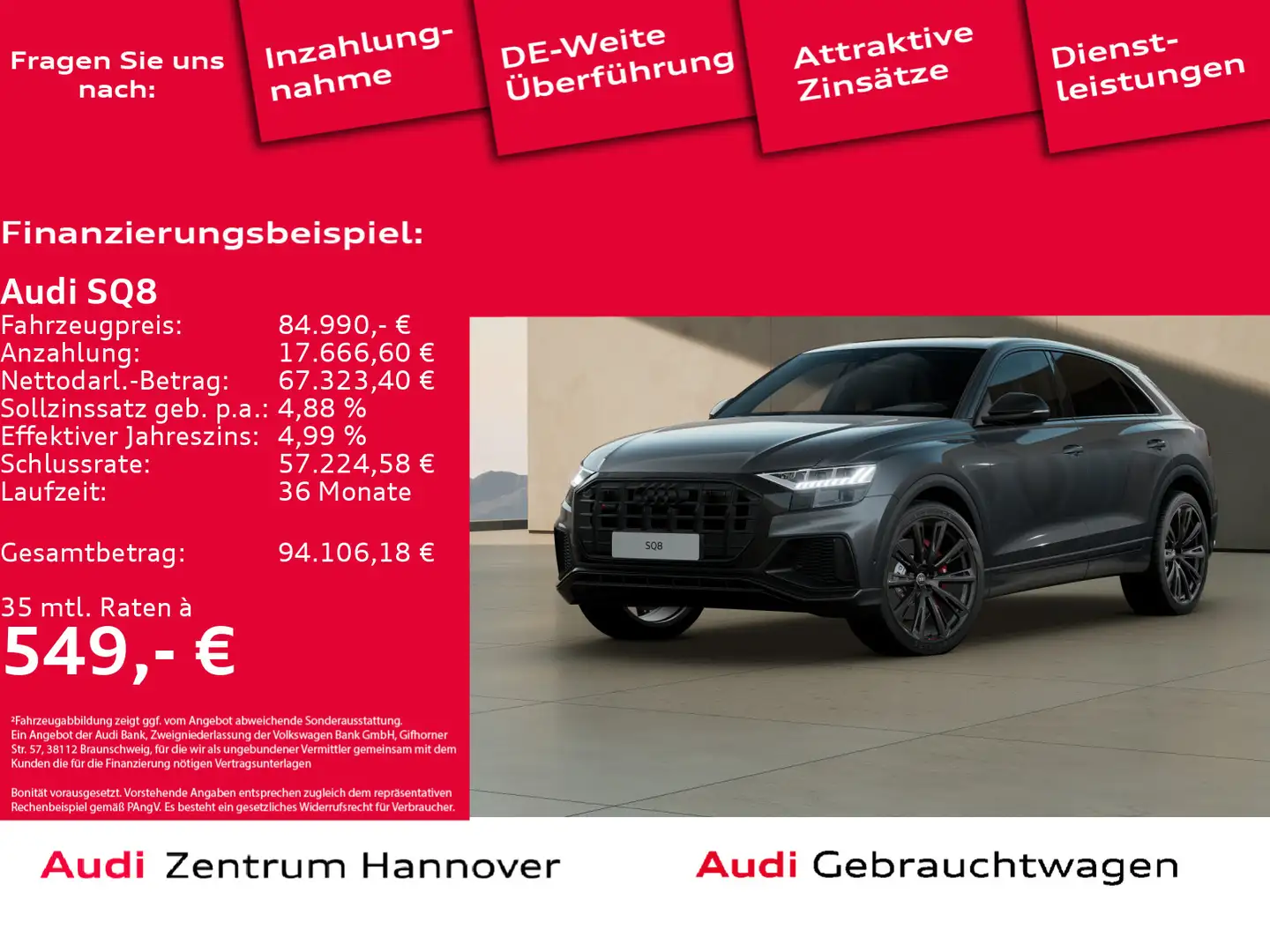 Audi SQ8 competition plus 4.0 TFSI quattro HD Matrix Grau - 1