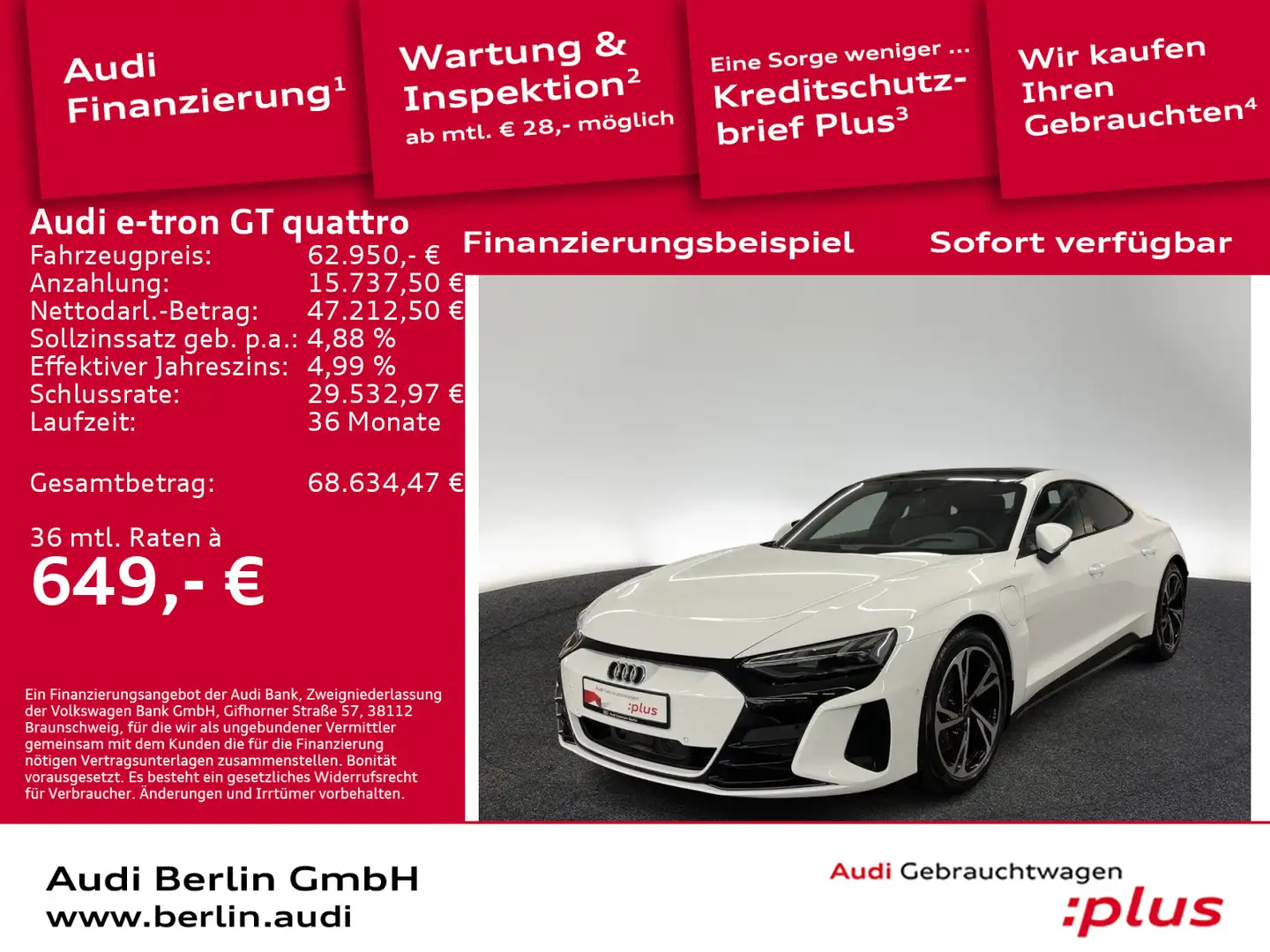 Audi e-tron GT e-tron GT qu. 360°K MATRIX NAVI HUD PANO AIR Weiß - 1