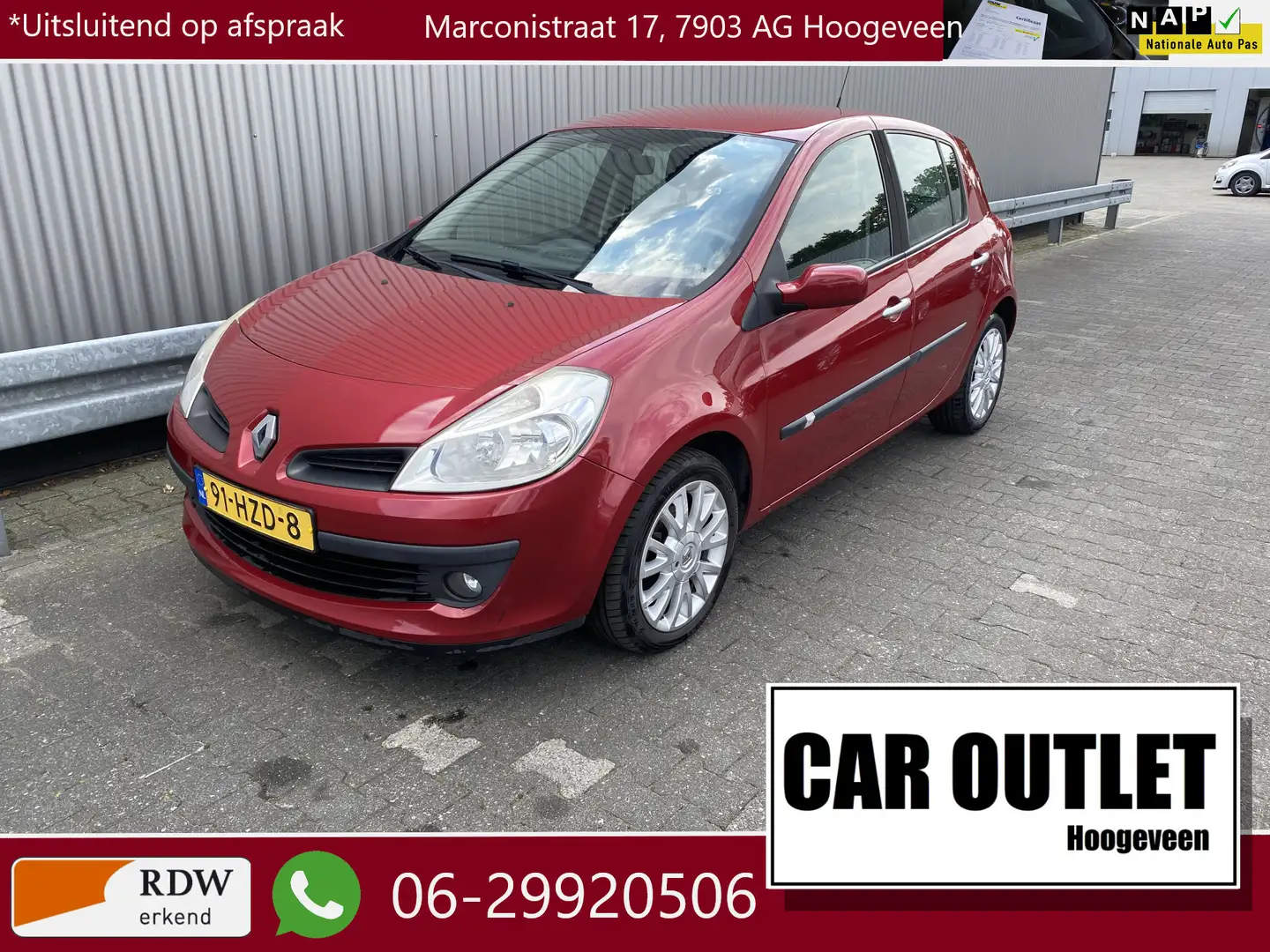 Renault Clio 1.2 TCE Collection 5-Drs, A/C, CC, Carkit, LM, – I Rood - 1