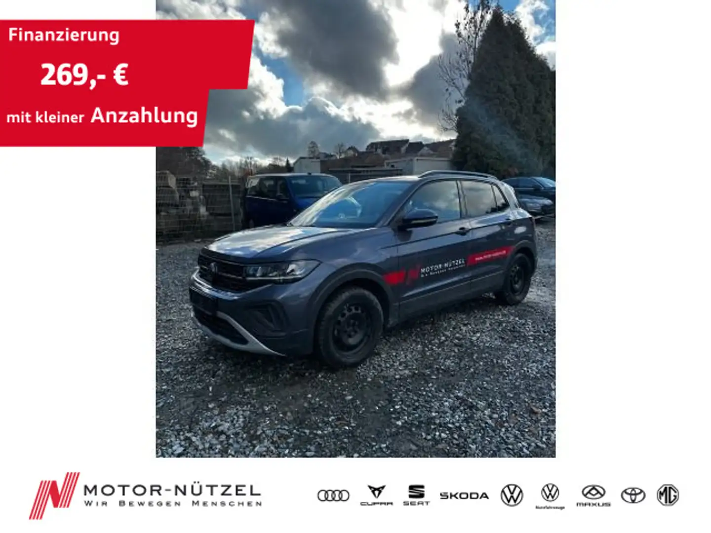 Volkswagen T-Cross 1.0 TSI LIFE LED+APP+ACC+SHZ+PDC+RFK+VC Grau - 1