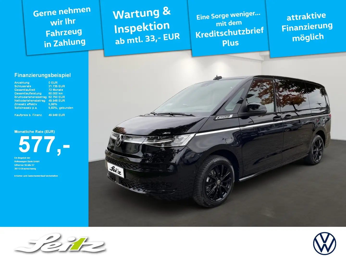 Volkswagen T7 Multivan 2.0 TDI LÜ Style *PANO*MATRIX*KAMERA*NAVI* Negro - 1