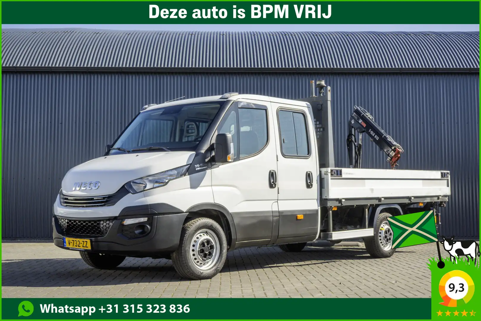 Iveco Daily 35S18D | 3.0 180PK | Hiab 013 | 3.5T Trekgewicht | Wit - 1