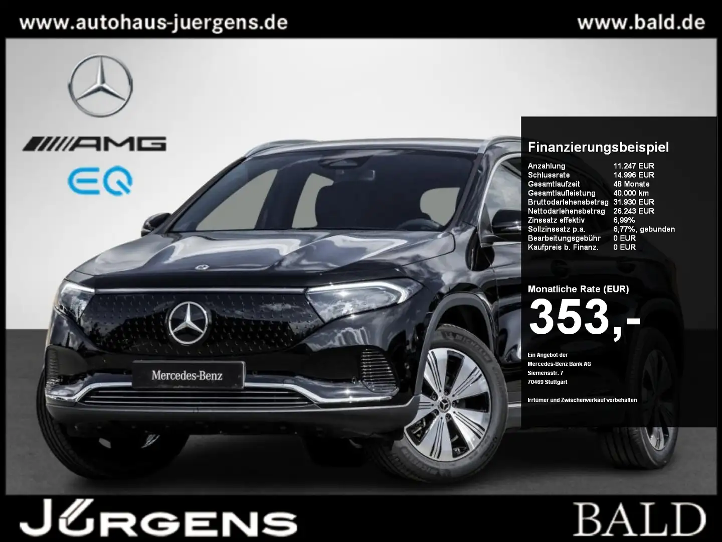 Mercedes-Benz EQA 300 4M Progressive-Advanced/LED/Totw/Easy-P Schwarz - 1