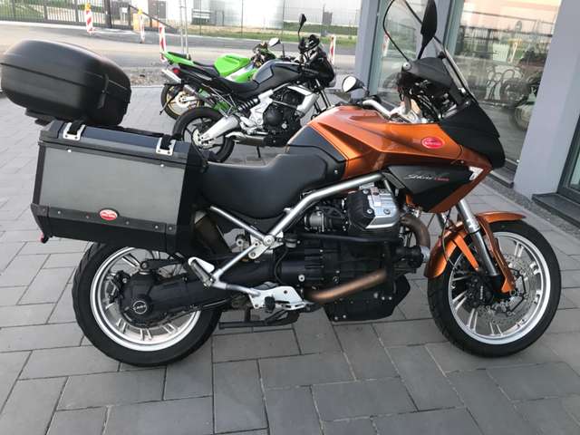 Buy Moto Guzzi Stelvio 1200 **TOMTOM NAVI**KOFFER/TOPCASE**NEBELLICHT**ABS**  motorcycle from Germany, used auto for sale with mileage on mobile.de,  autoscout24 in English