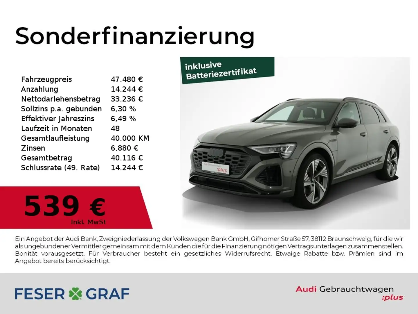 Audi Q8 e-tron 50 S Line Int Matrix,AHK,B&O,Leder Grau - 1