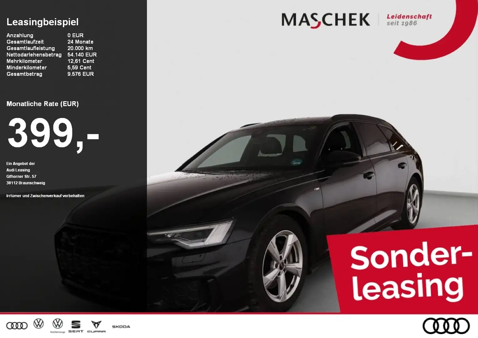 Audi A6 Avant S line 45 TDI AHK Pano Black Memory HUD 360° Schwarz - 1