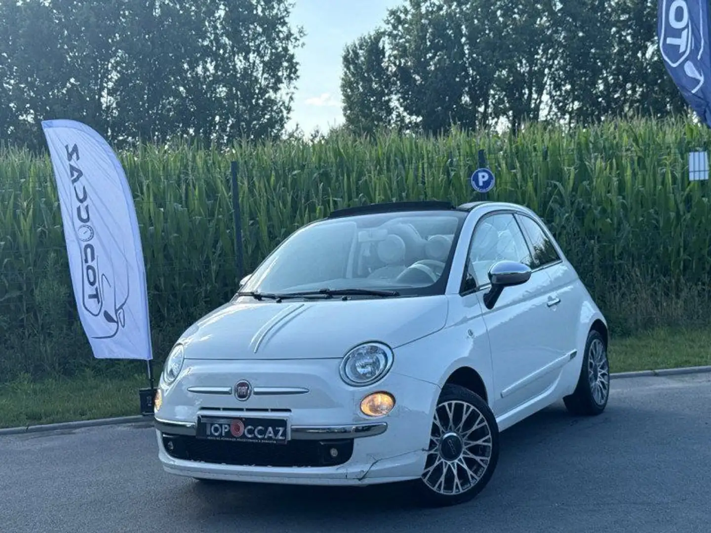 Fiat 500C 1.2 8V 69CH LOUNGE * 2014 * 97.000KM * CUIR * CLIM Blanc - 1