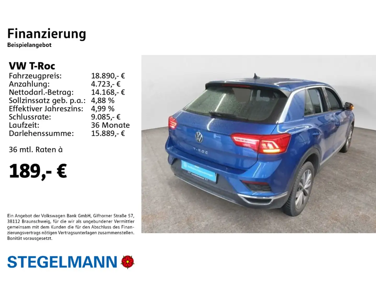 Volkswagen T-Roc 1.6 TDI Style *Sitzheizung*Virtual*PDC* Blau - 2