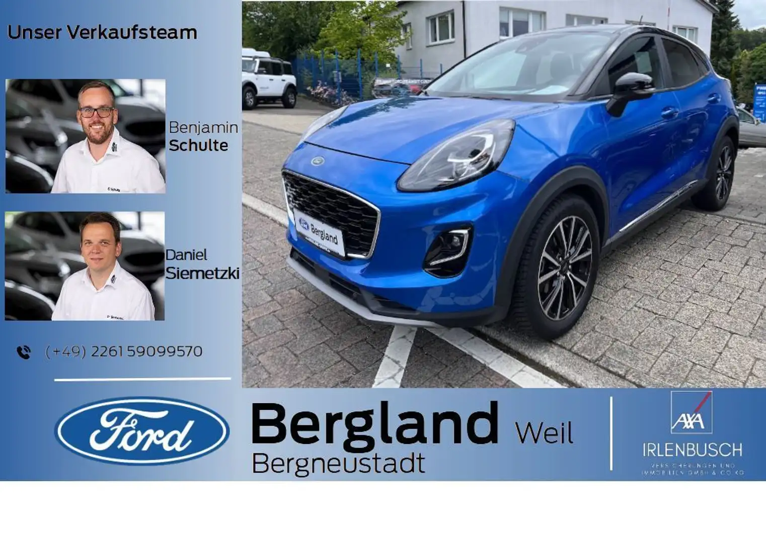 Ford Puma Titanium +Fahrer-Assi.+Allwetter+Winter-Pkt Bleu - 1