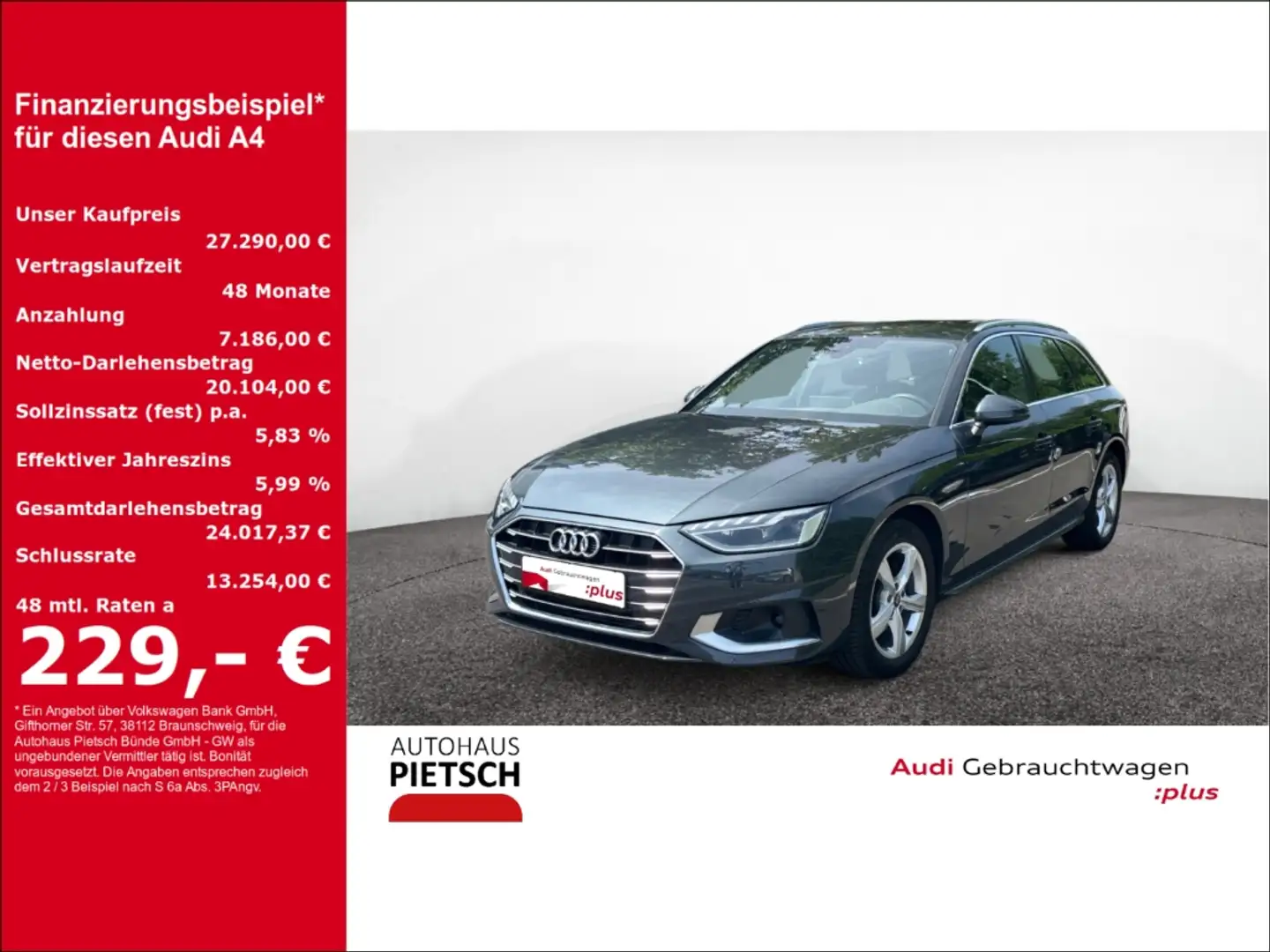 Audi A4 Avant 35 TFSI Advanced LED ACC Kamera Leder Gris - 1