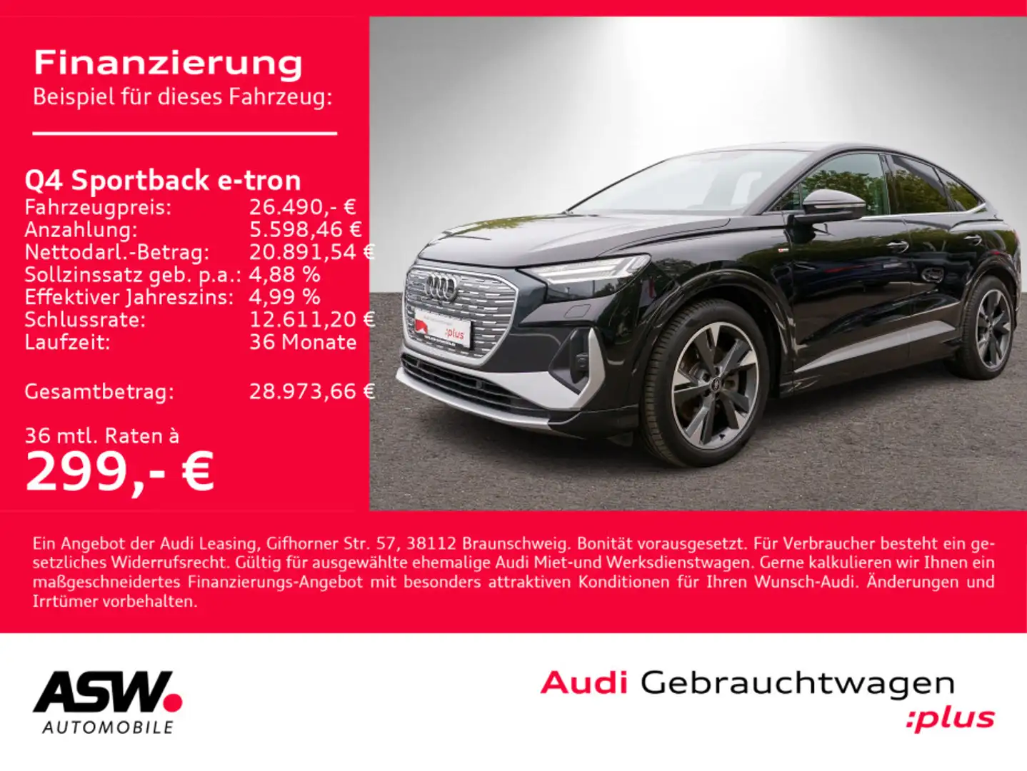 Audi Q4 e-tron Q4 Sportback 40 e-tron S line Navi Matrix ACC VC Negro - 1