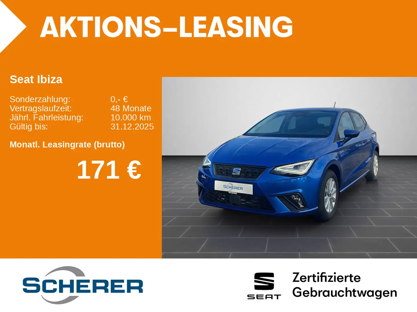 SEAT Ibiza 1.0 TSI Style OPF Navi, ACC, LED, PDC, Kes Blau - 1