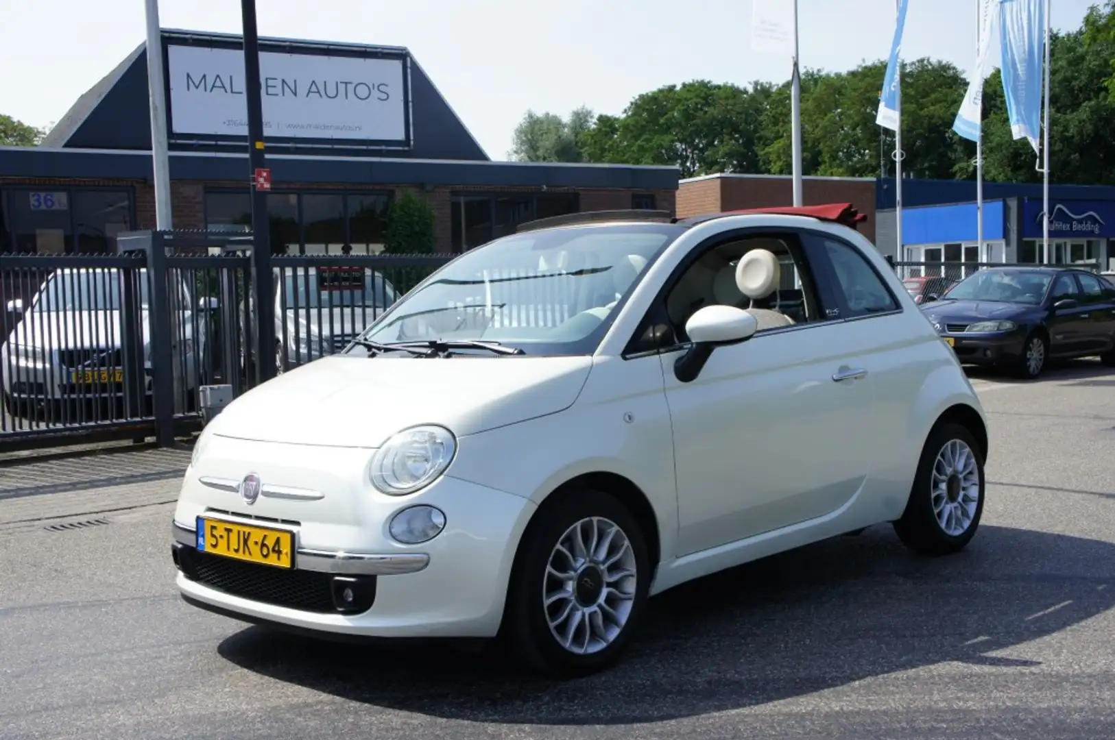 Fiat 500C 0.9 TWINAIR LOUNGE PARELMOER/AIRCO/PDC/HALFLEDER Blanc - 1