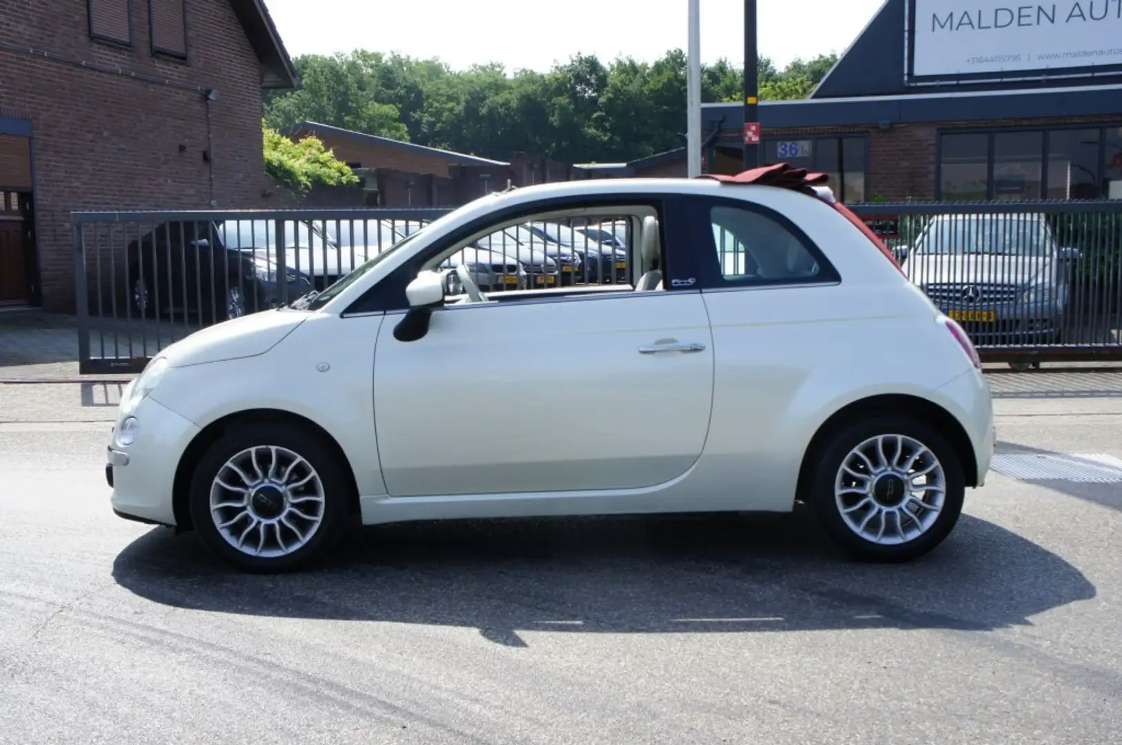 Fiat 500C 0.9 TWINAIR LOUNGE PARELMOER/AIRCO/PDC/HALFLEDER Blanc - 2