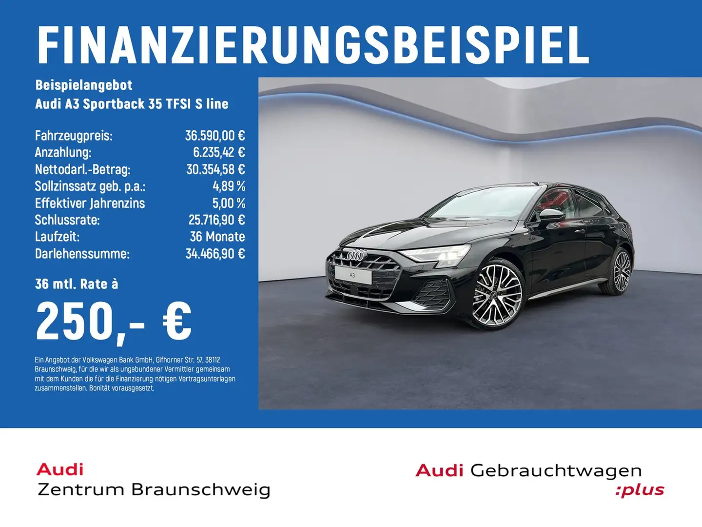 Audi A3 Sportback 35 TFSI S line RÜCKFAHRK.+ACC+SOUND Schwarz - 2
