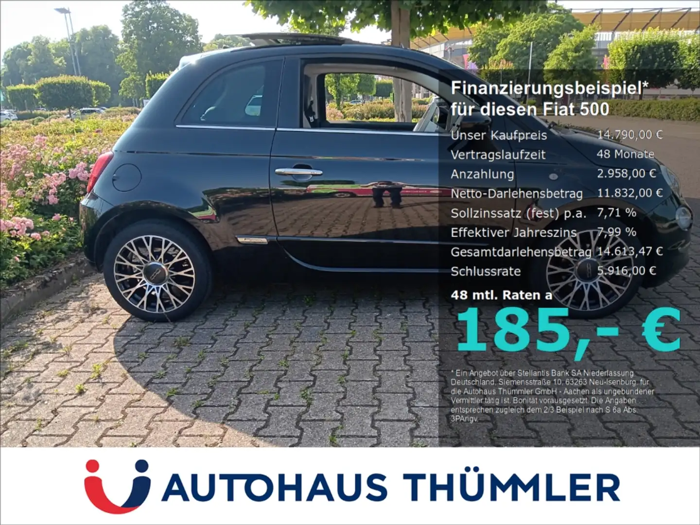 Fiat 500 Star 1.0 Mild Hybrid EU6d Schwarz - 1