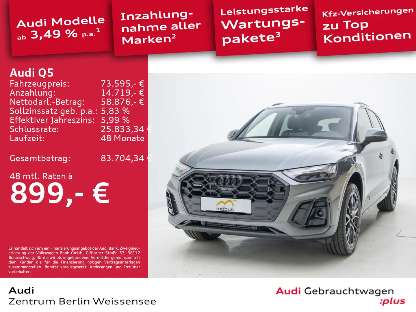 Audi Q5 50 TFSI e S-TRO*QUA*S-LINE*MATRIX*B&O*AHK*360 Grau - 1