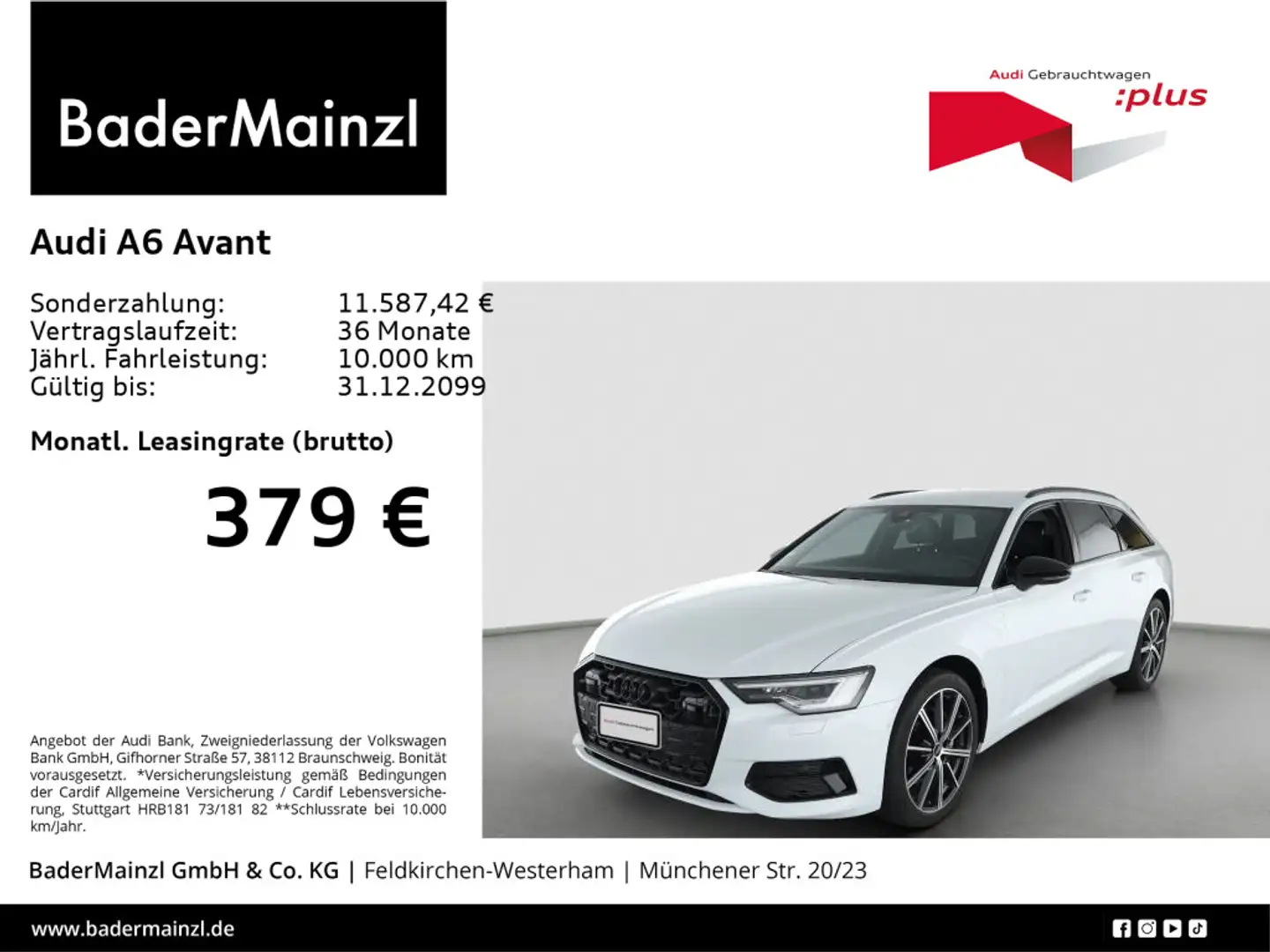 Audi A6 45 TFSI S line AHK Stdhz HUD Matrix 360 Weiß - 1