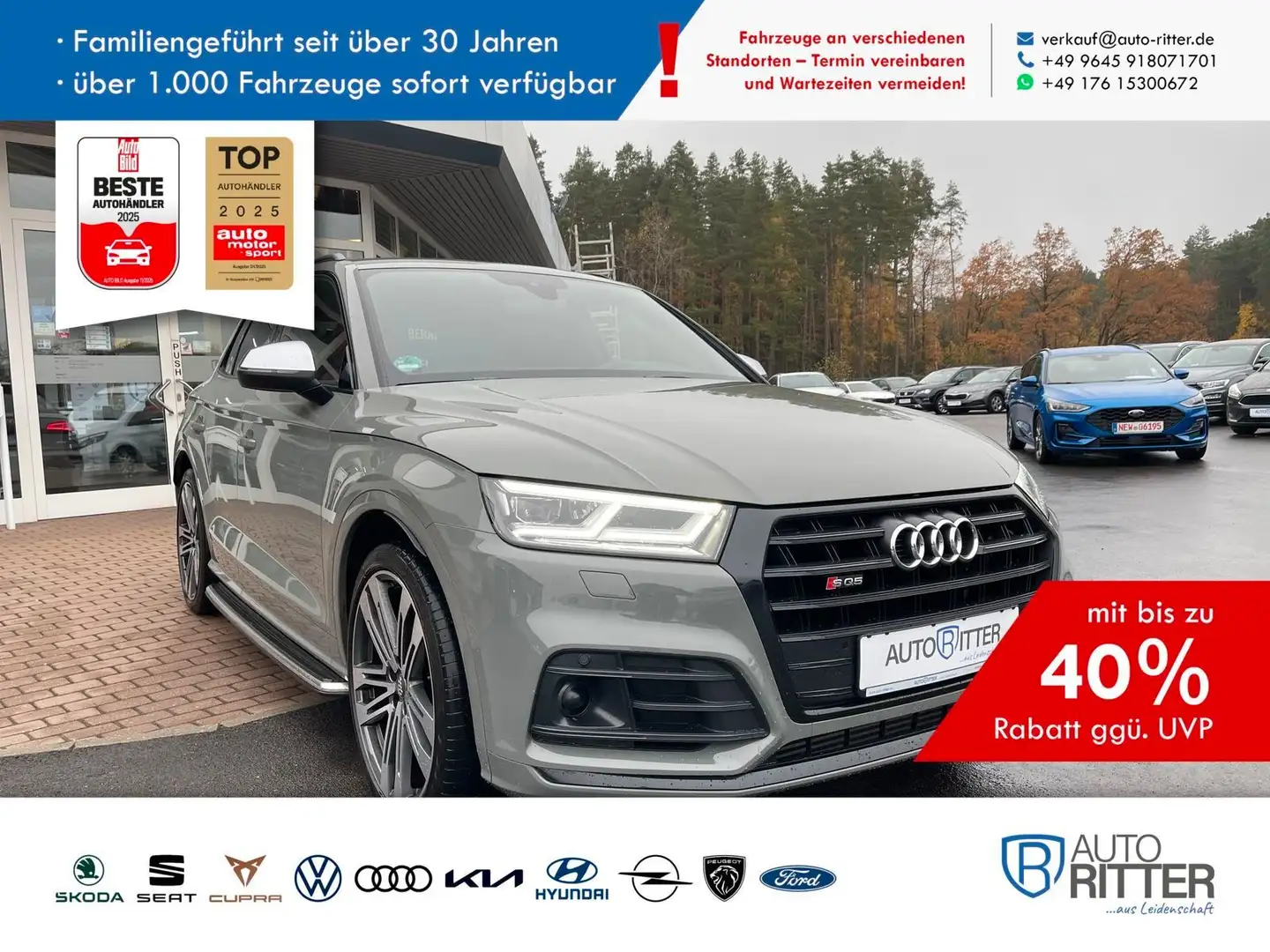 Audi SQ5 3.0 TDI quattro Matrix-LED+CarPlay+RFK+Si... Grau - 1