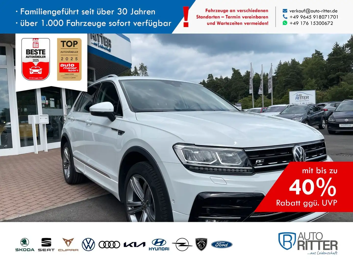 Volkswagen Tiguan 2.0 TDI DSG 4Motion R-Line Highline AH... Blanco - 1