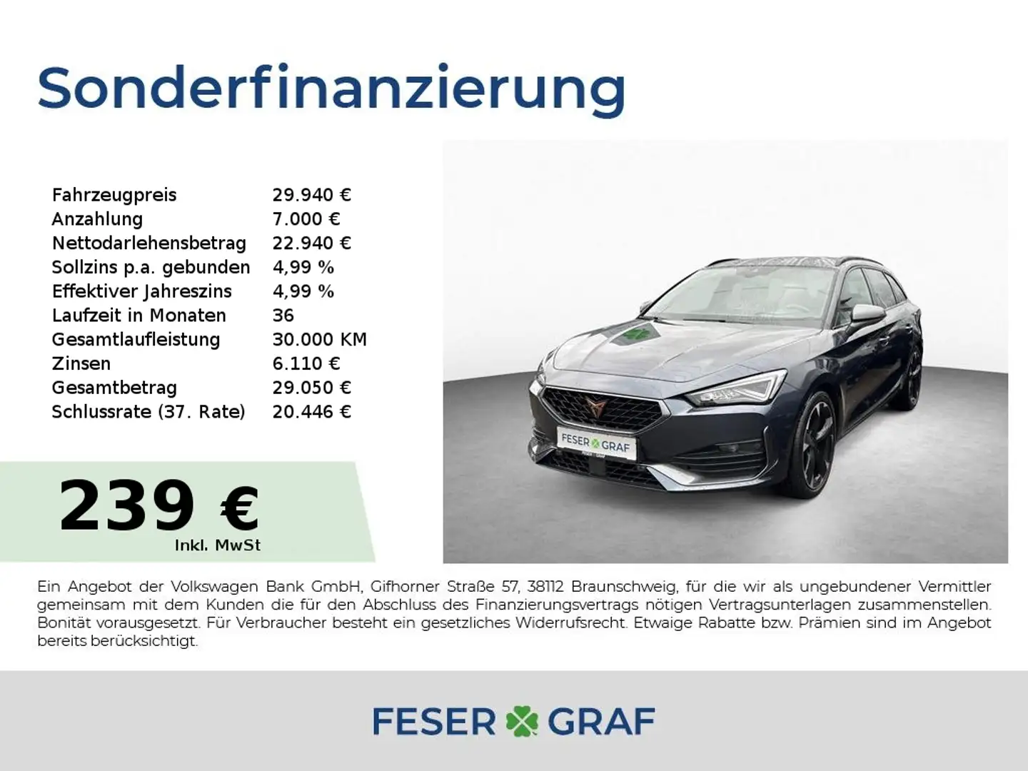 CUPRA Leon Sportstourer 2.0 TSI DSG KAMERA NAVI FAPA L SHZ FU Grau - 1