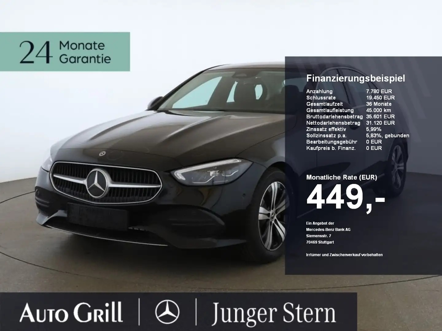 Mercedes-Benz C 220 d Avantgarde Schiebedach AHK DistronicOPD Black - 1