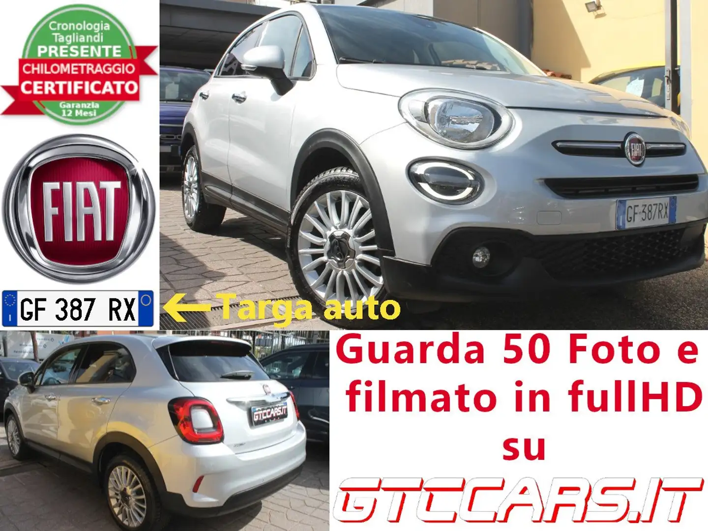 Fiat 500X 1.0 T3 120Cv Connect PDC MIXPelle UNIPRO IVA DEDUC Argento - 1