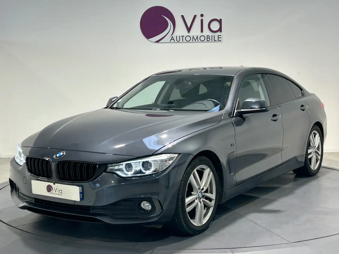 BMW 418 Gran Coupe 418d 150 ch Lounge BVA, Cuir, Sieges et volant chauffant Gris - 1