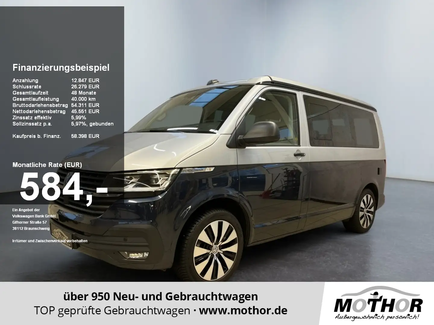 Volkswagen T6.1 California Beach 2.0TDI DSG 4x4 AHK Markise Blanc - 1